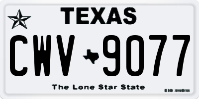 TX license plate CWV9077