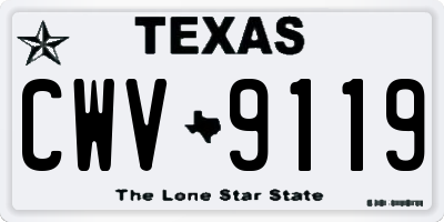 TX license plate CWV9119