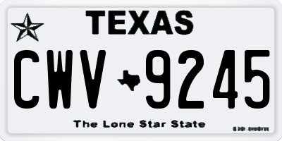 TX license plate CWV9245