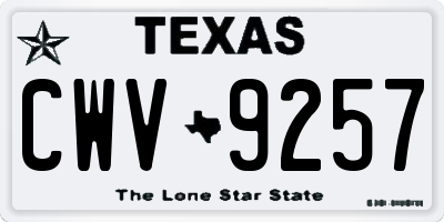 TX license plate CWV9257