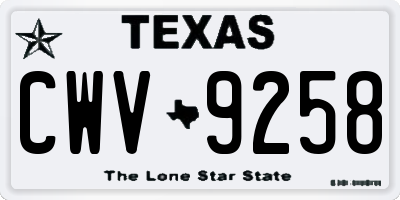 TX license plate CWV9258