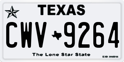 TX license plate CWV9264