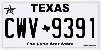 TX license plate CWV9391