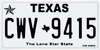 TX license plate CWV9415