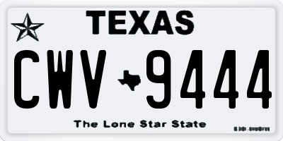 TX license plate CWV9444