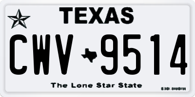 TX license plate CWV9514