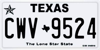 TX license plate CWV9524