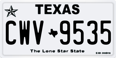 TX license plate CWV9535