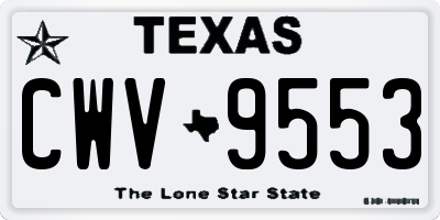 TX license plate CWV9553
