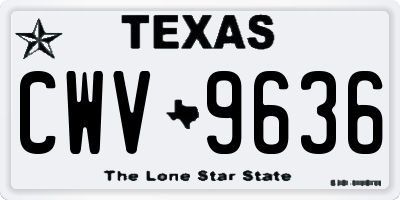 TX license plate CWV9636