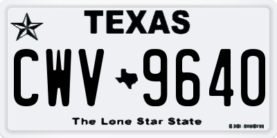 TX license plate CWV9640