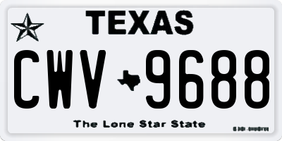 TX license plate CWV9688