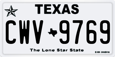 TX license plate CWV9769