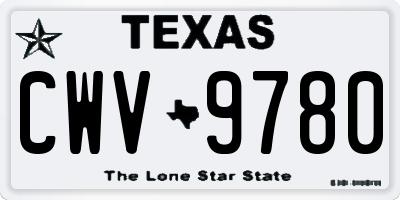 TX license plate CWV9780