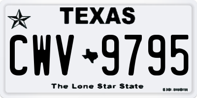 TX license plate CWV9795