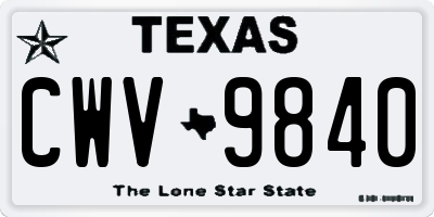 TX license plate CWV9840