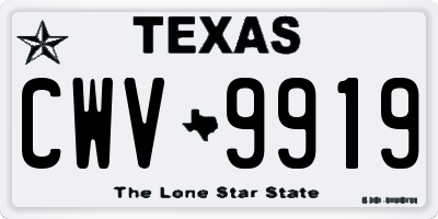 TX license plate CWV9919