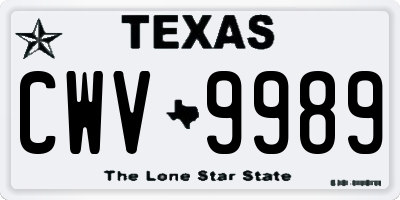 TX license plate CWV9989