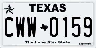 TX license plate CWW0159
