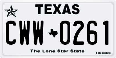 TX license plate CWW0261