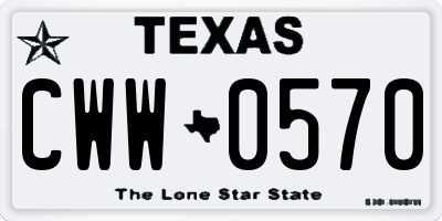 TX license plate CWW0570