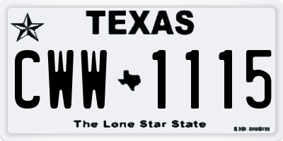 TX license plate CWW1115