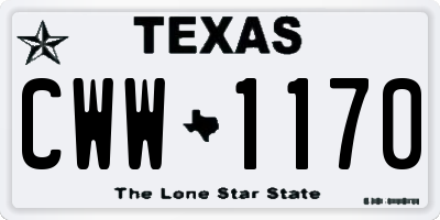 TX license plate CWW1170