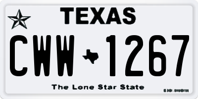 TX license plate CWW1267