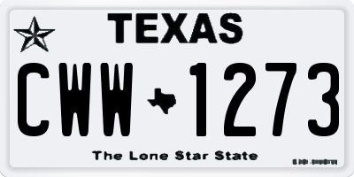 TX license plate CWW1273