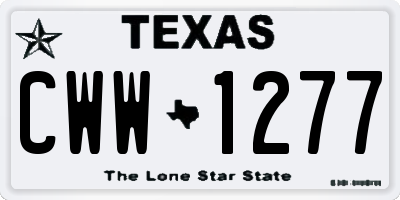 TX license plate CWW1277