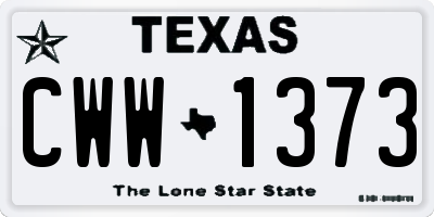 TX license plate CWW1373