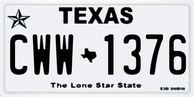 TX license plate CWW1376