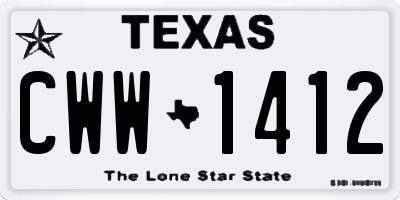 TX license plate CWW1412