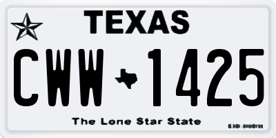 TX license plate CWW1425