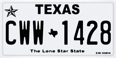 TX license plate CWW1428