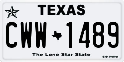 TX license plate CWW1489