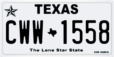 TX license plate CWW1558