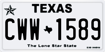 TX license plate CWW1589