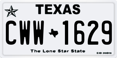 TX license plate CWW1629