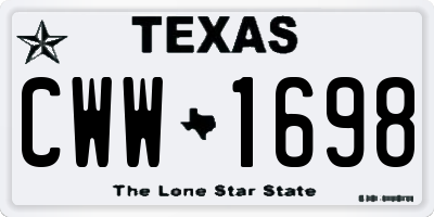 TX license plate CWW1698