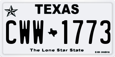 TX license plate CWW1773
