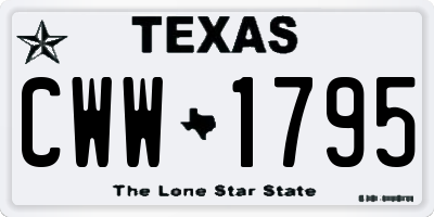 TX license plate CWW1795