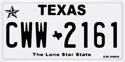 TX license plate CWW2161