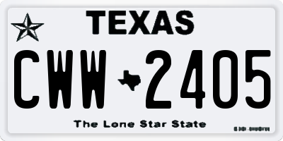 TX license plate CWW2405