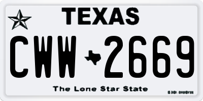 TX license plate CWW2669