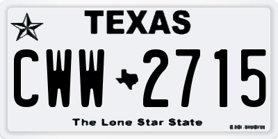 TX license plate CWW2715