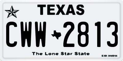 TX license plate CWW2813