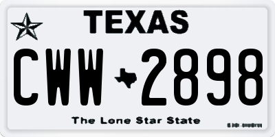 TX license plate CWW2898
