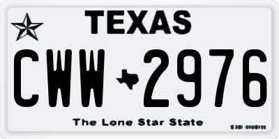 TX license plate CWW2976