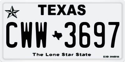 TX license plate CWW3697
